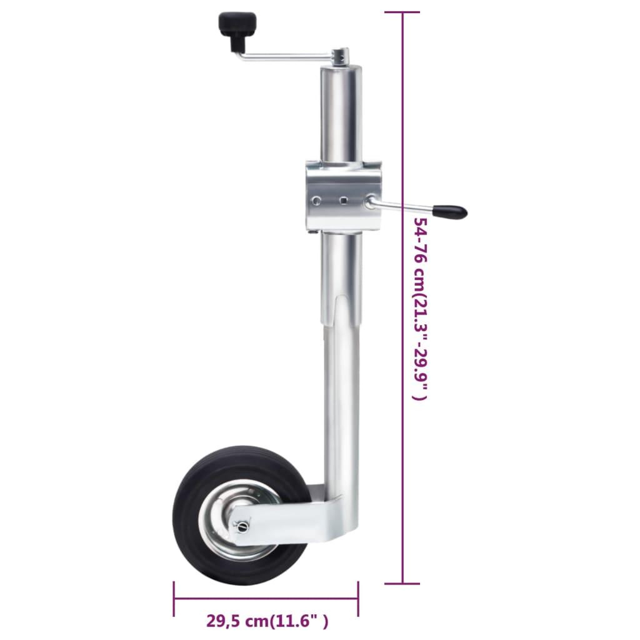Voir la diapositive 6 : VIDAXL Roue cric de remorque avec pince fendue 60 mm acier galvanise