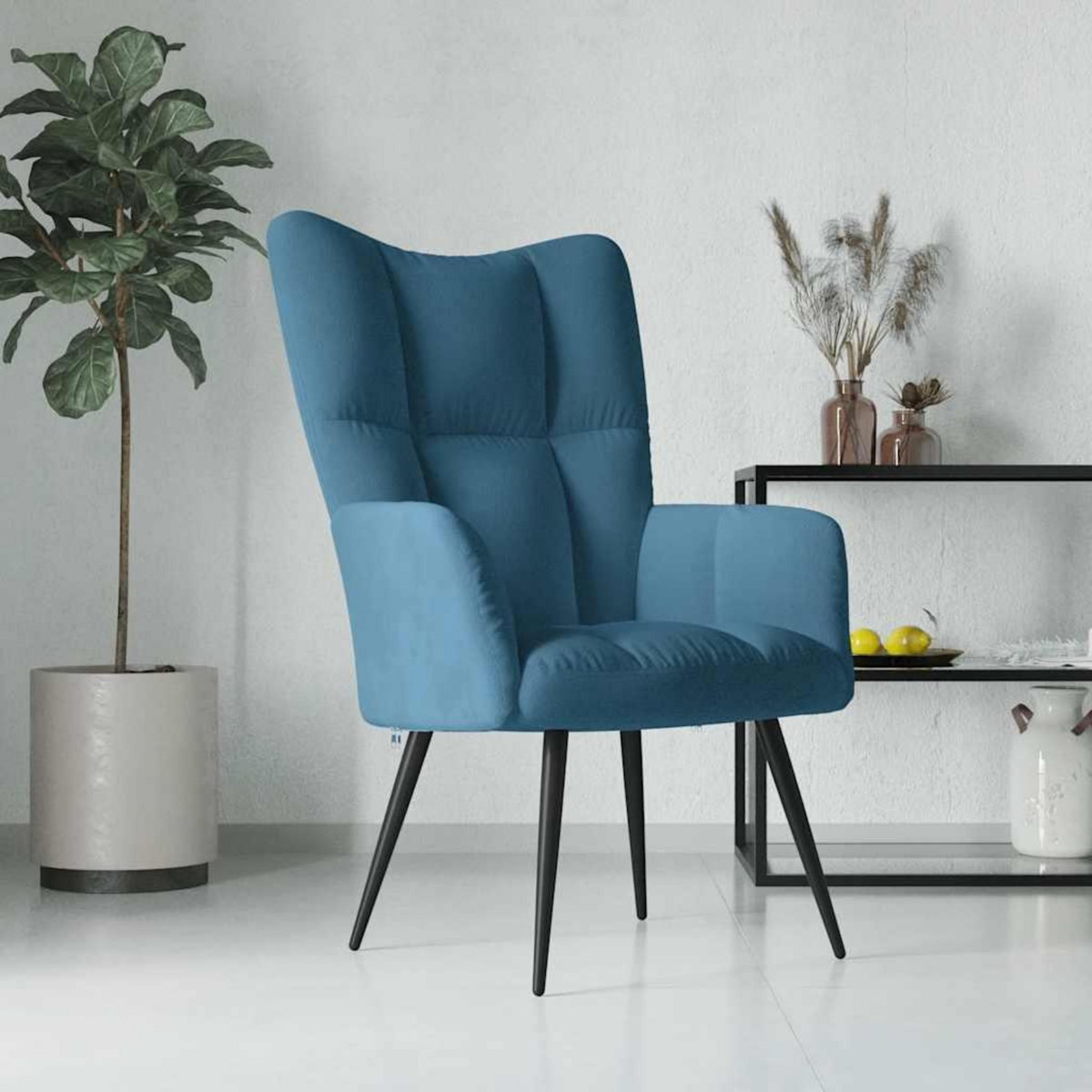 VIDAXL Chaise de relaxation Bleu Velours