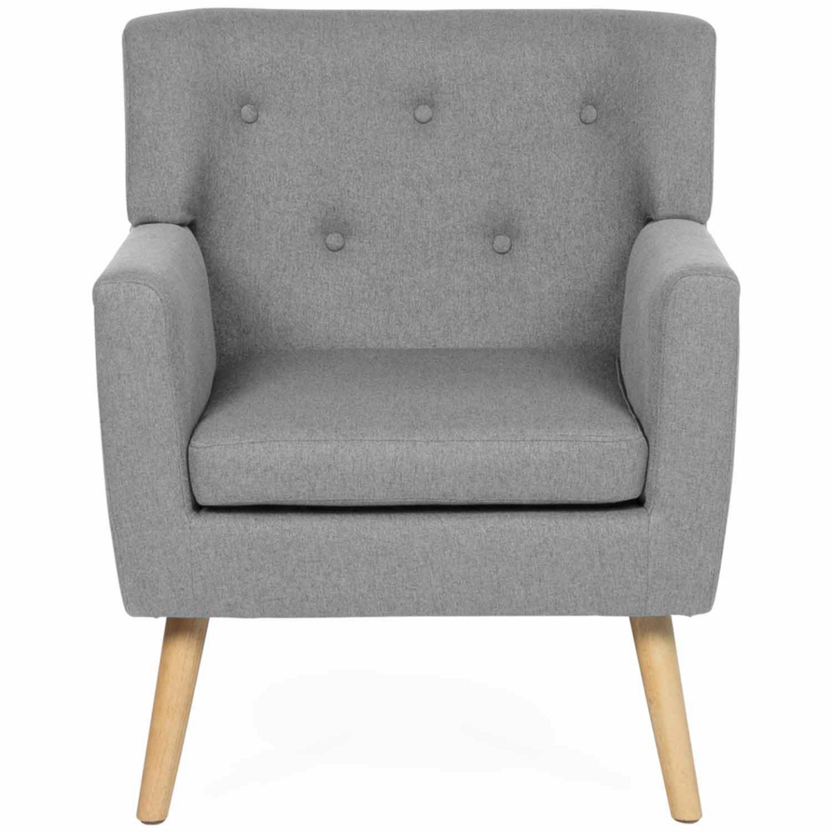 ID MARKET Fauteuil scandinave LIV en tissu gris chiné