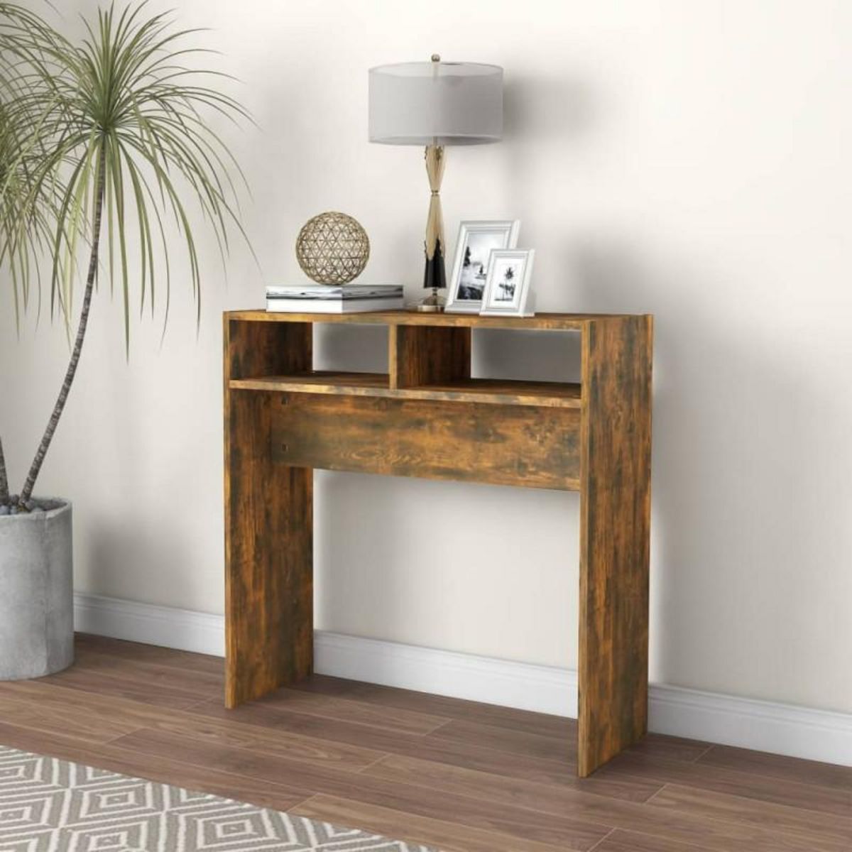 VIDAXL Table console Chêne fumé 78x30x80 cm Bois d ingénierie