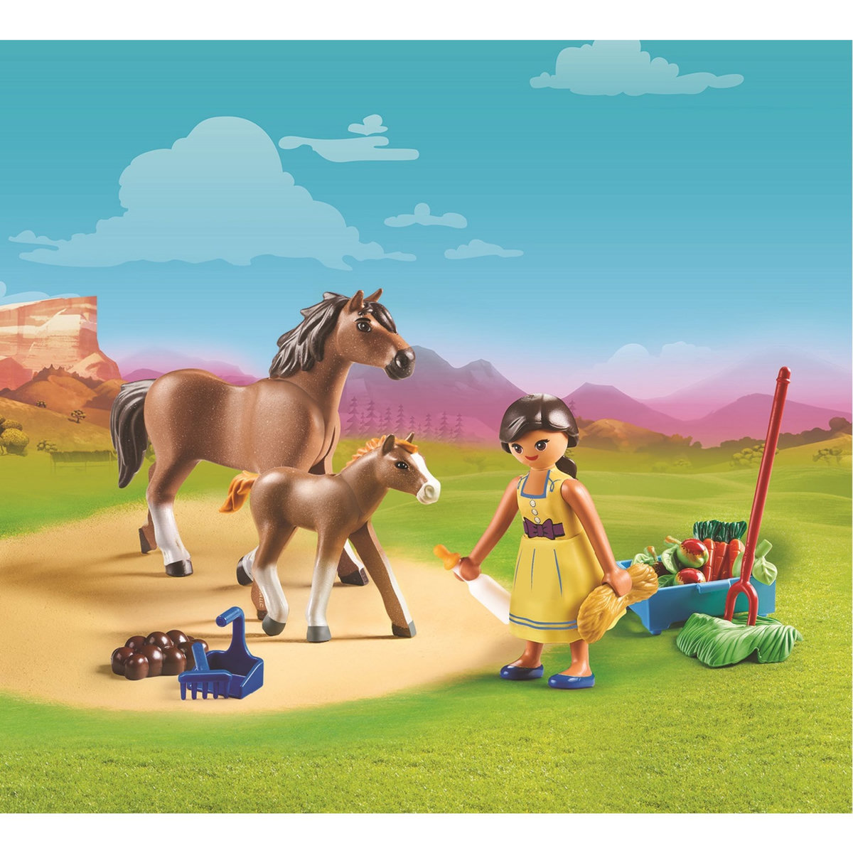 PLAYMOBIL 70122 - Spirit - Apo avec cheval et poulain