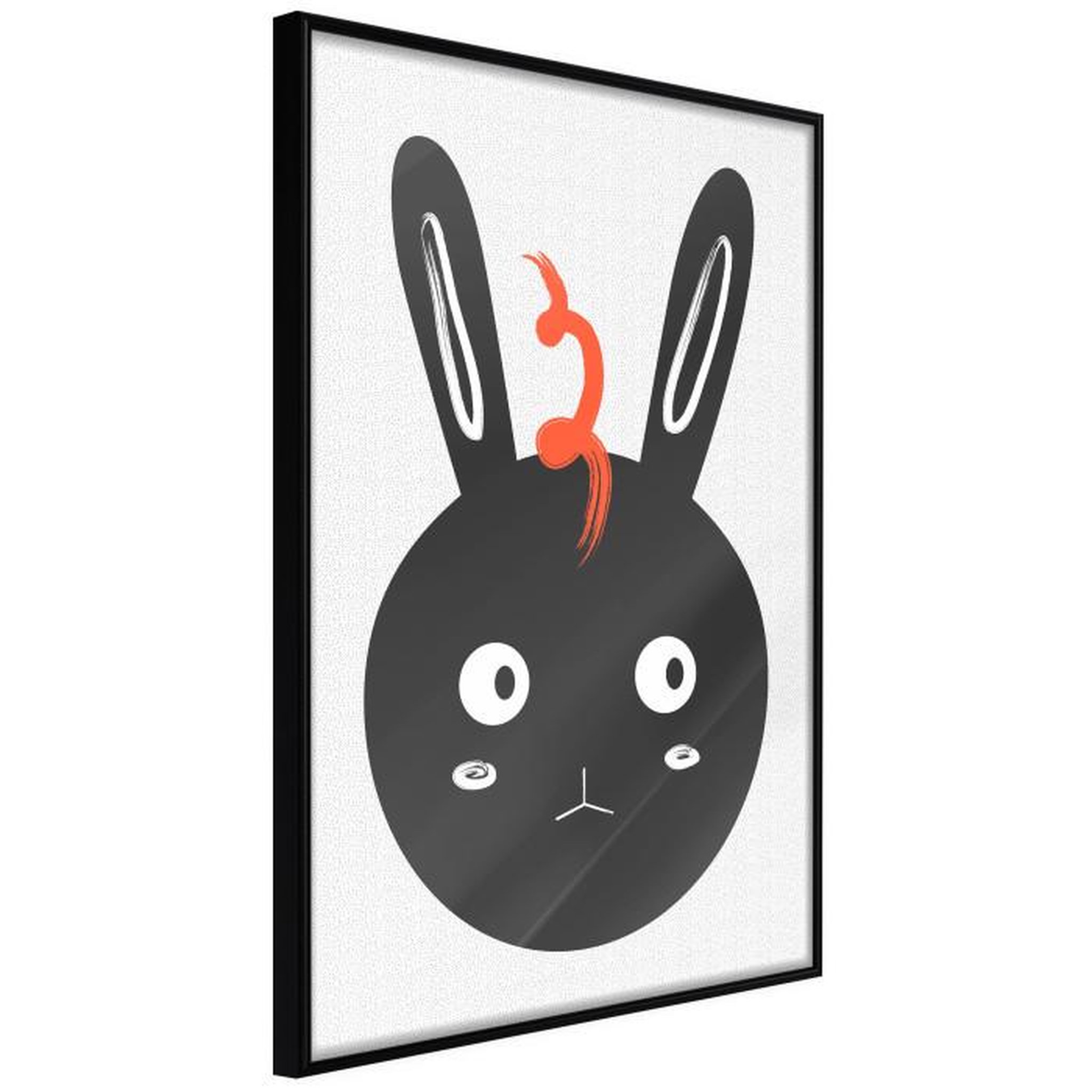 Paris Prix Affiche Murale Encadrée  Surprised Bunny. Coloris disponibles : Jaune, Noir