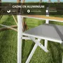 OUTSUNNY Chaise directeur chaise de camping pliable alu. textilène gris