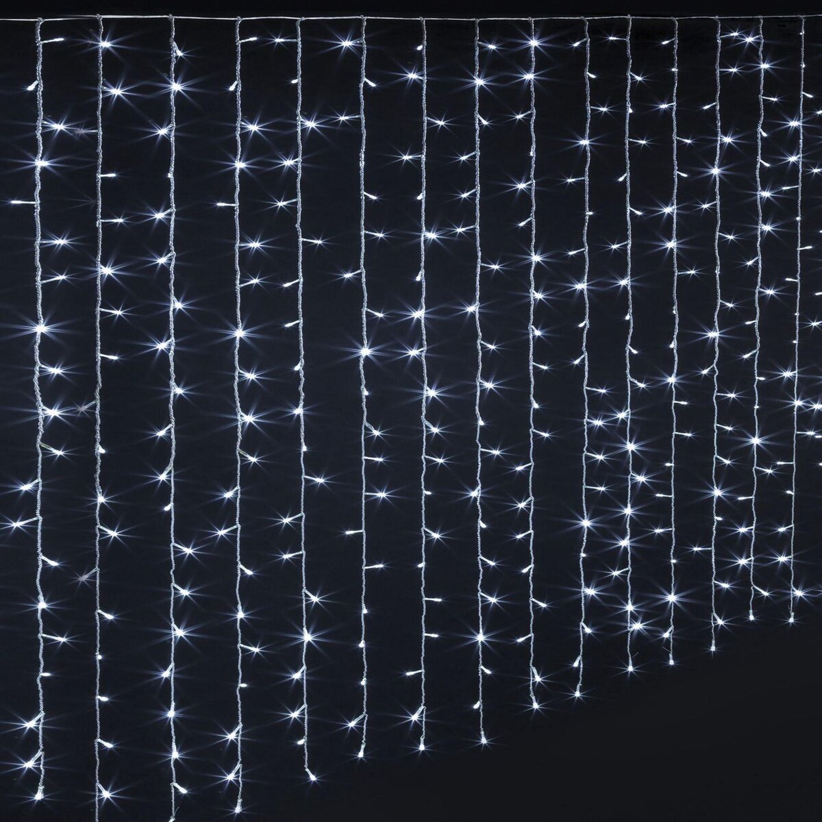FEERIC LIGHT & CHRISTMAS Guirlande extérieur rideaux 600 LED - Longueur 2 m - Blanc froid