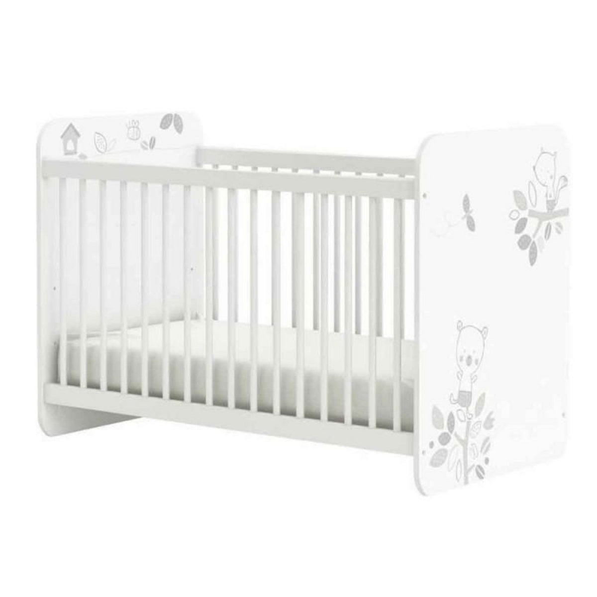 Paris Prix Lit Bébé  Pitt   60x120cm Blanc & Gris