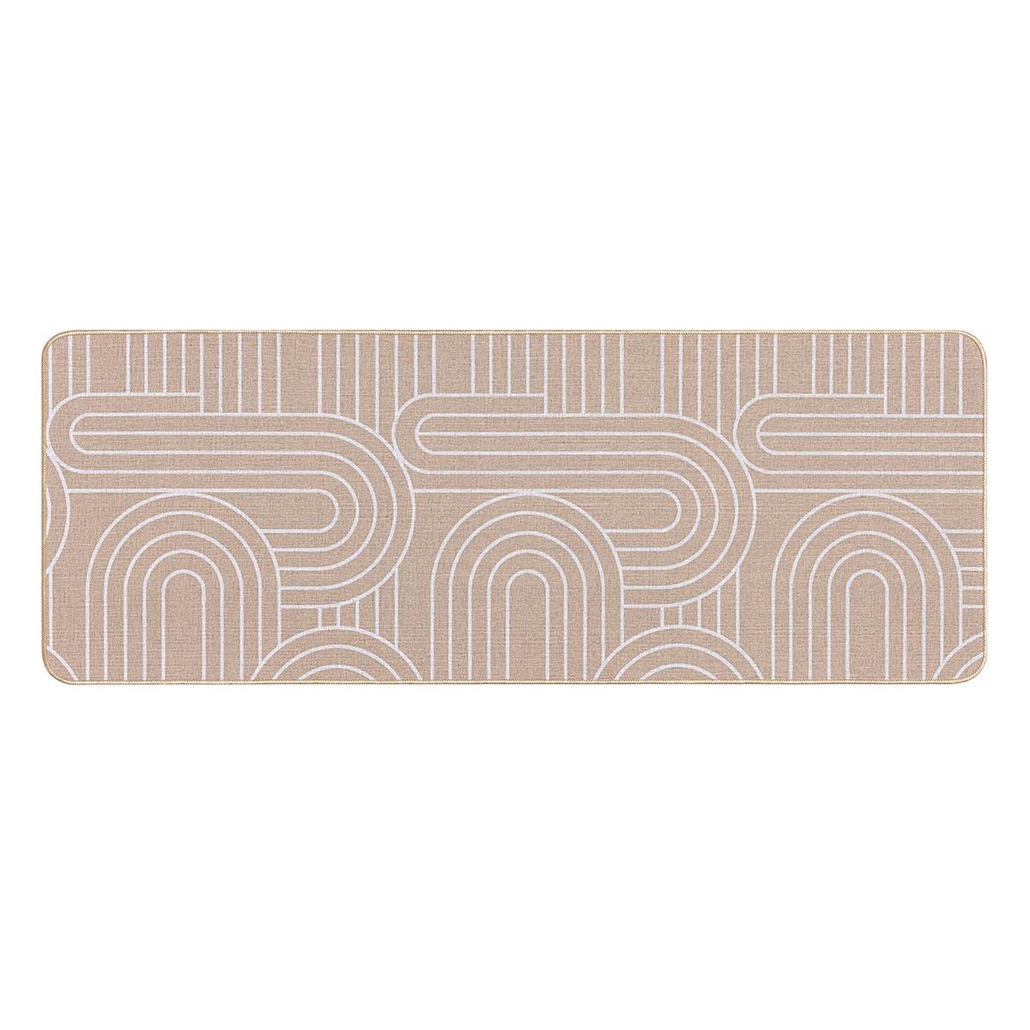 Douceur d'Intérieur Tapis déco imprimé  modul  45x120cm naturel & blanc