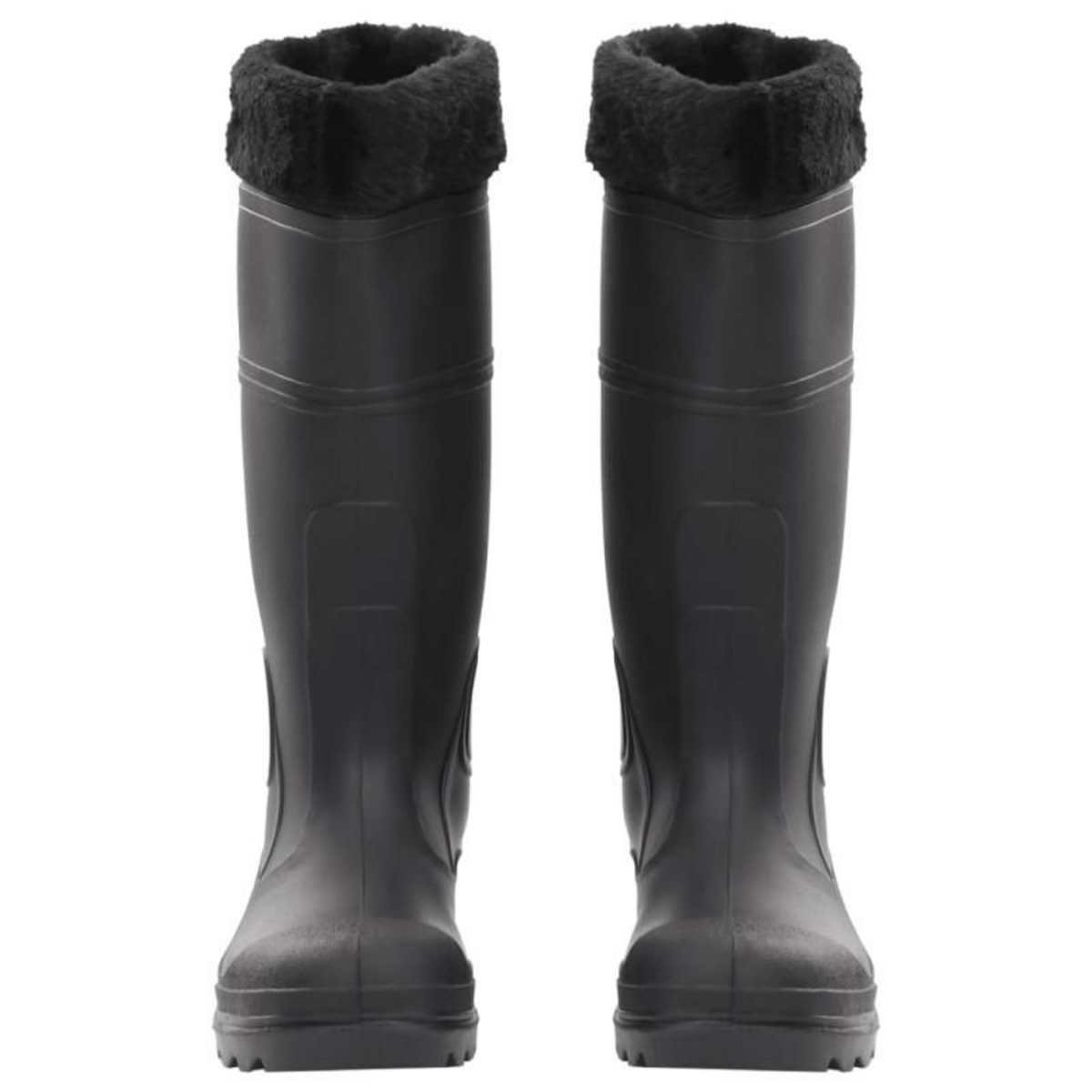 VIDAXL Bottes de pluie avec chaussettes amovibles noir taille 39 PVC