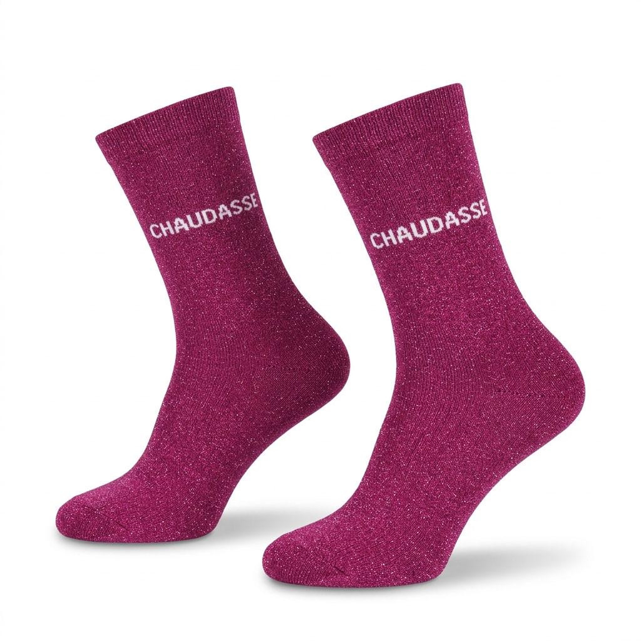 Voir la diapositive 1 : OZABI Chaussettes Femme Lurex Message Humoristique