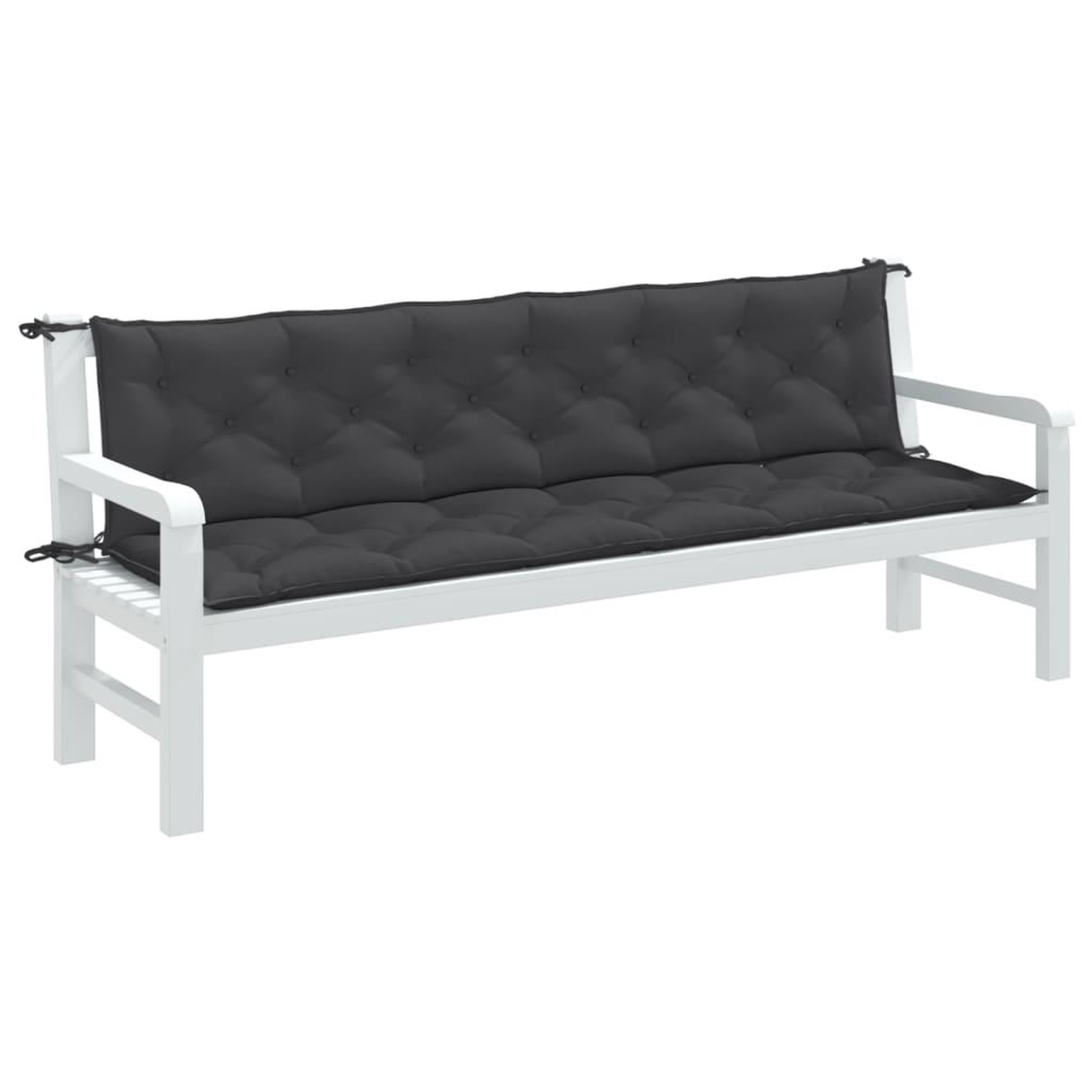 VIDAXL Coussins de banc de jardin lot de 2 anthracite melange tissu