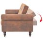 Voir la diapositive 4 : VIDAXL Canape a 2 places convertible accoudoir daim synthetique marron