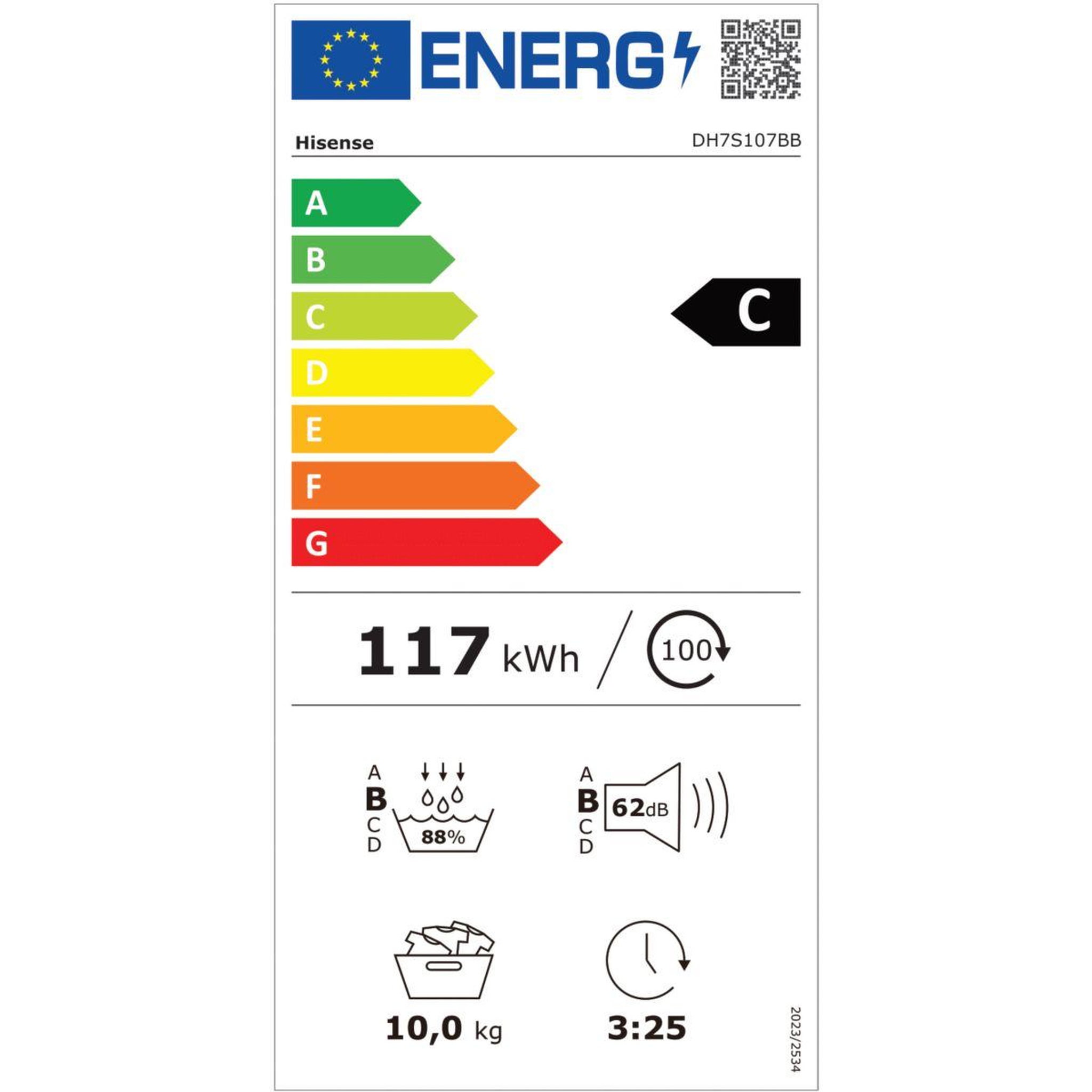 Voir la diapositive 6 : Hisense Sèche linge pompe à chaleur dh7s107bb