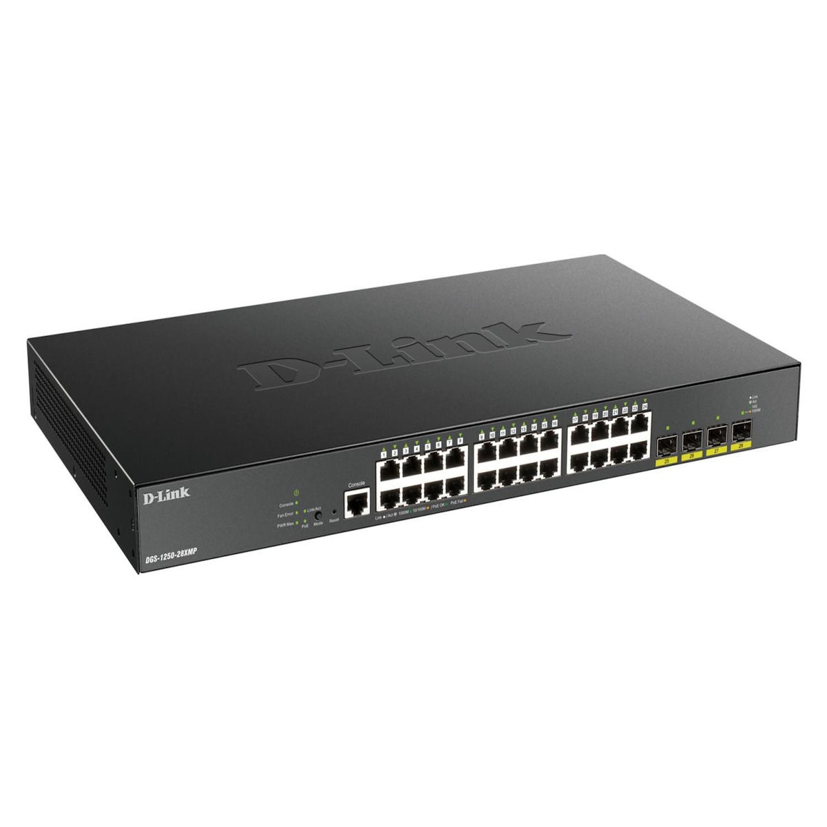 D-Link Switch réseau D-Link DGS 1250-28XMP - Switch L3 Lite Smart - 24 ports PoE+ 10/100/1000 + 4 ports 10G SFP+