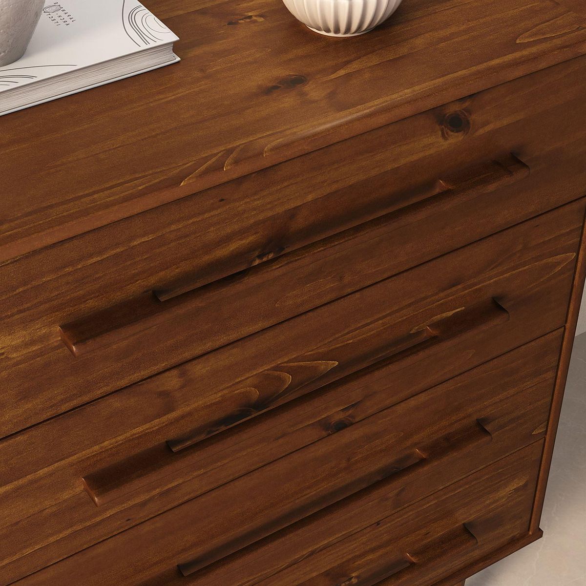 IDIMEX Commode TECCA L 80 cm 4 tiroirs en bois massif