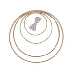 Rayher 4 anneaux de bambou et fil de coton à suspendre Ø 12 à 30 cm