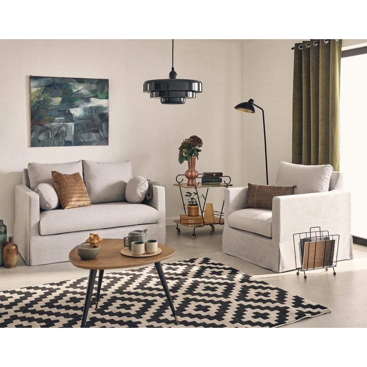 LISA DESIGN Serena - fauteuil déhoussable en tissu