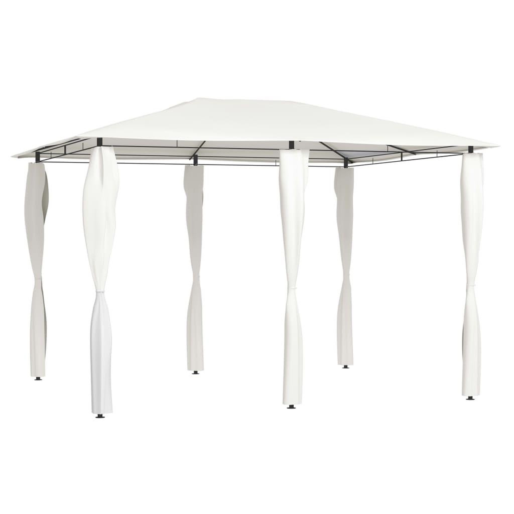 Voir la diapositive 1 : VIDAXL Belvedere avec revetement de poteaux 3x4x2,6 m Creme 160 g/m^2