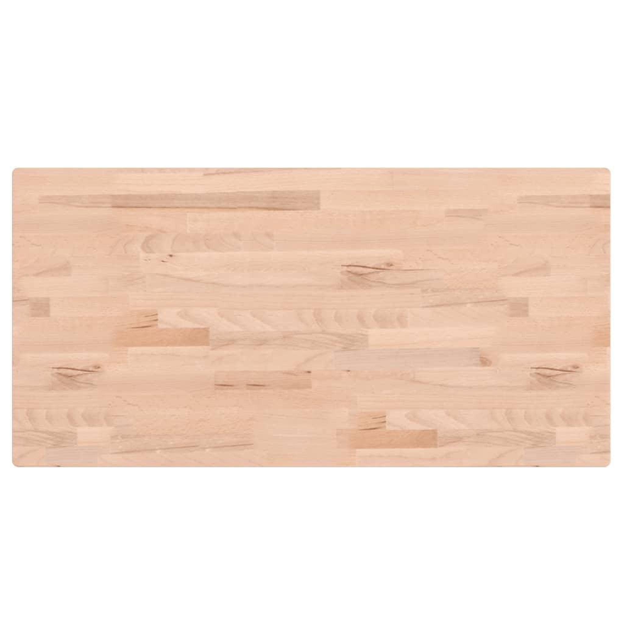 Voir la diapositive 2 : VIDAXL Dessus de table 80x40x1,5 cm rectangulaire bois massif de hetre