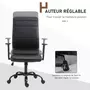 VINSETTO Vinsetto Fauteuil de bureau manager ergonomique pivotant 360° hauteur assise réglable revêtement synthétique PU noir