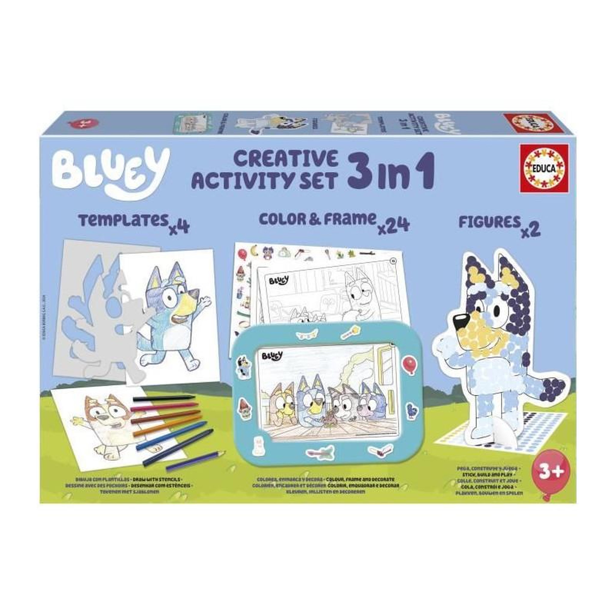 EDUCA Set créatif - EDUCA - Décoration et modelage des personnages Bluey - 3 activités des 3 ans