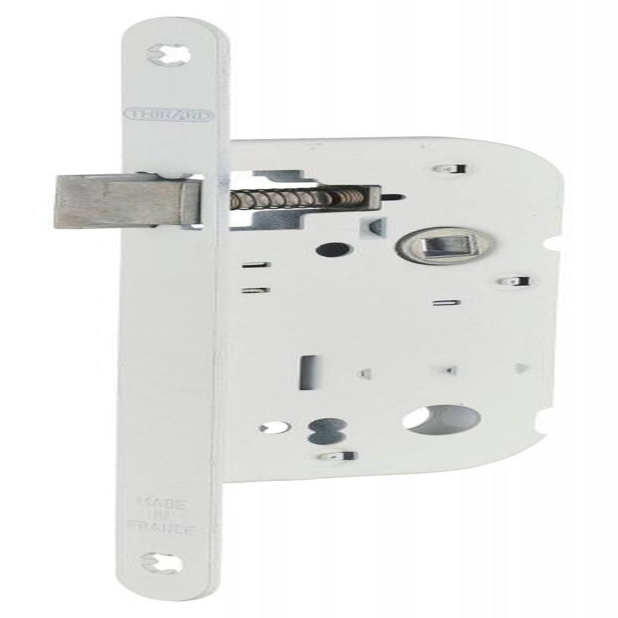 THIRARD Serrure à encastrer réversible axe 40x70mm bec de cane, finition blanc