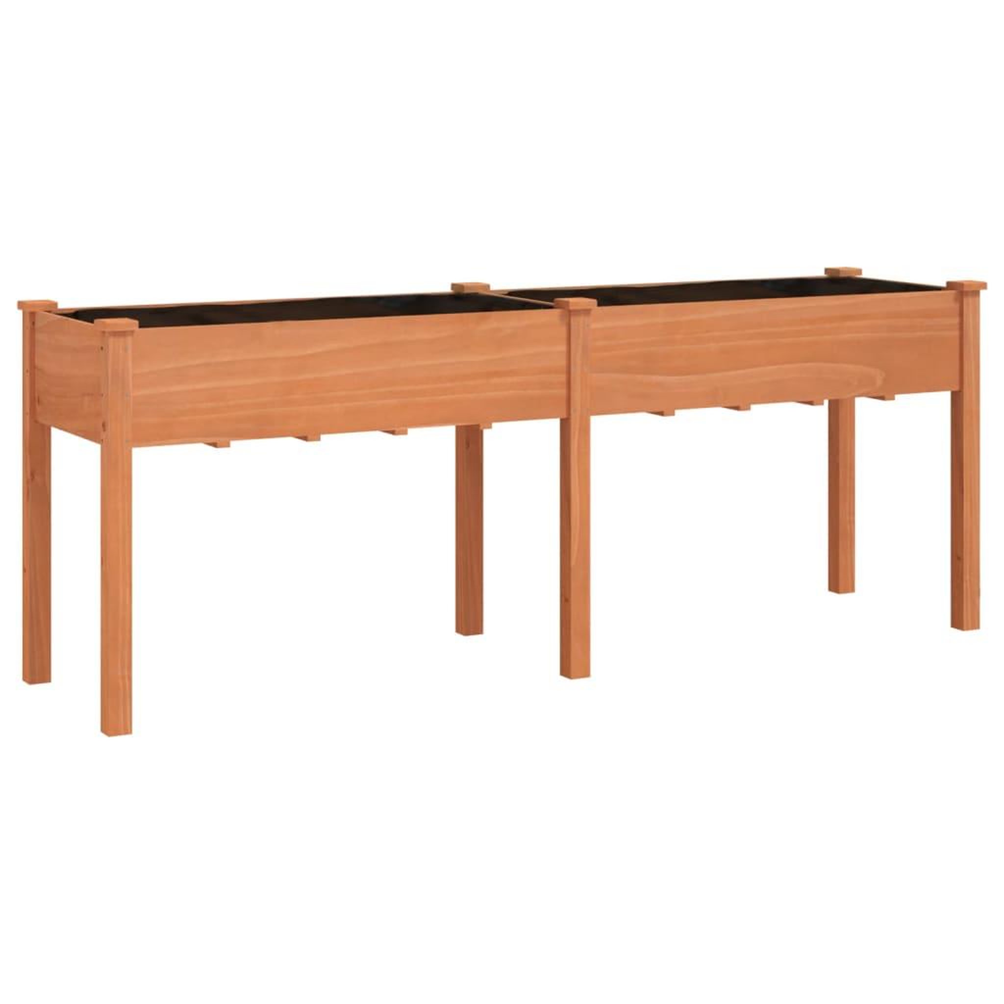 Voir la diapositive 2 : VIDAXL Jardiniere avec doublure marron 203x53x76 cm bois massif sapin