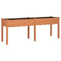 Voir la diapositive 2 : VIDAXL Jardiniere avec doublure marron 203x53x76 cm bois massif sapin