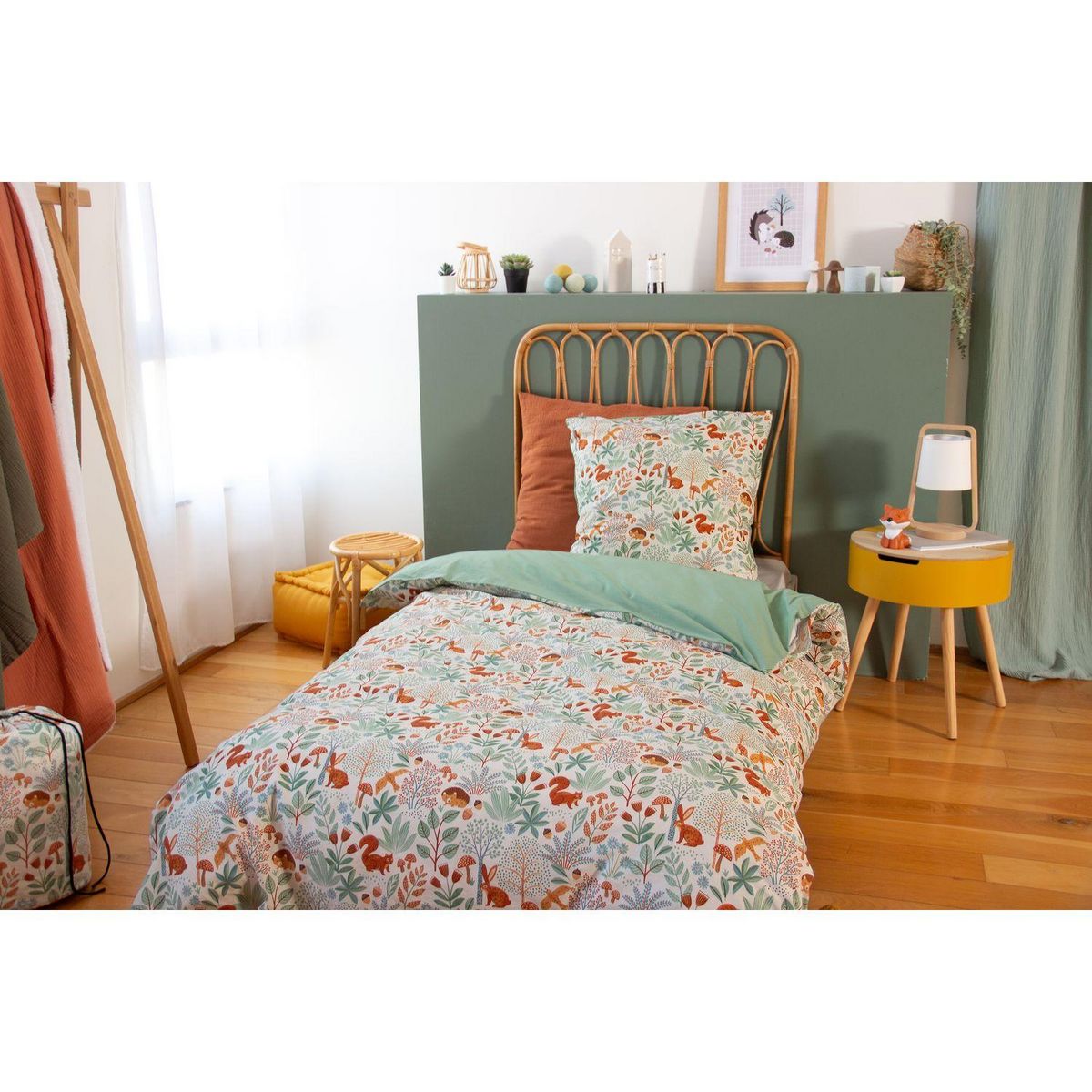 COTE DECO Parure de lit enfant imprimé Liberty - 100% coton 57 fils/cm² - 140 x 200 cm