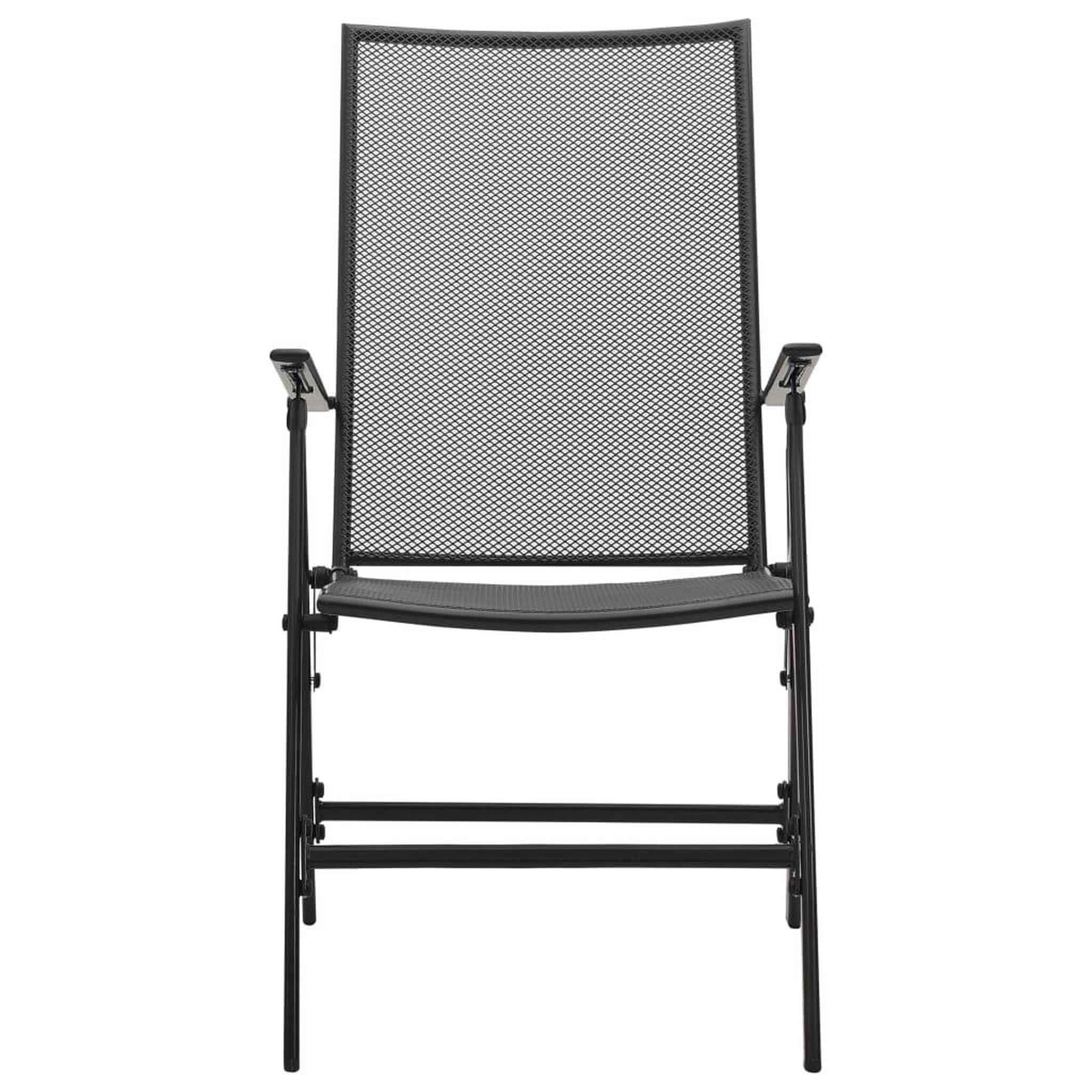 Voir la diapositive 3 : VIDAXL Chaises pliables en maille lot de 4 Acier Anthracite