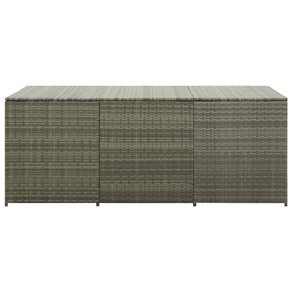 VIDAXL Boîte de rangement de jardin resine tressee 180x90x70 cm gris