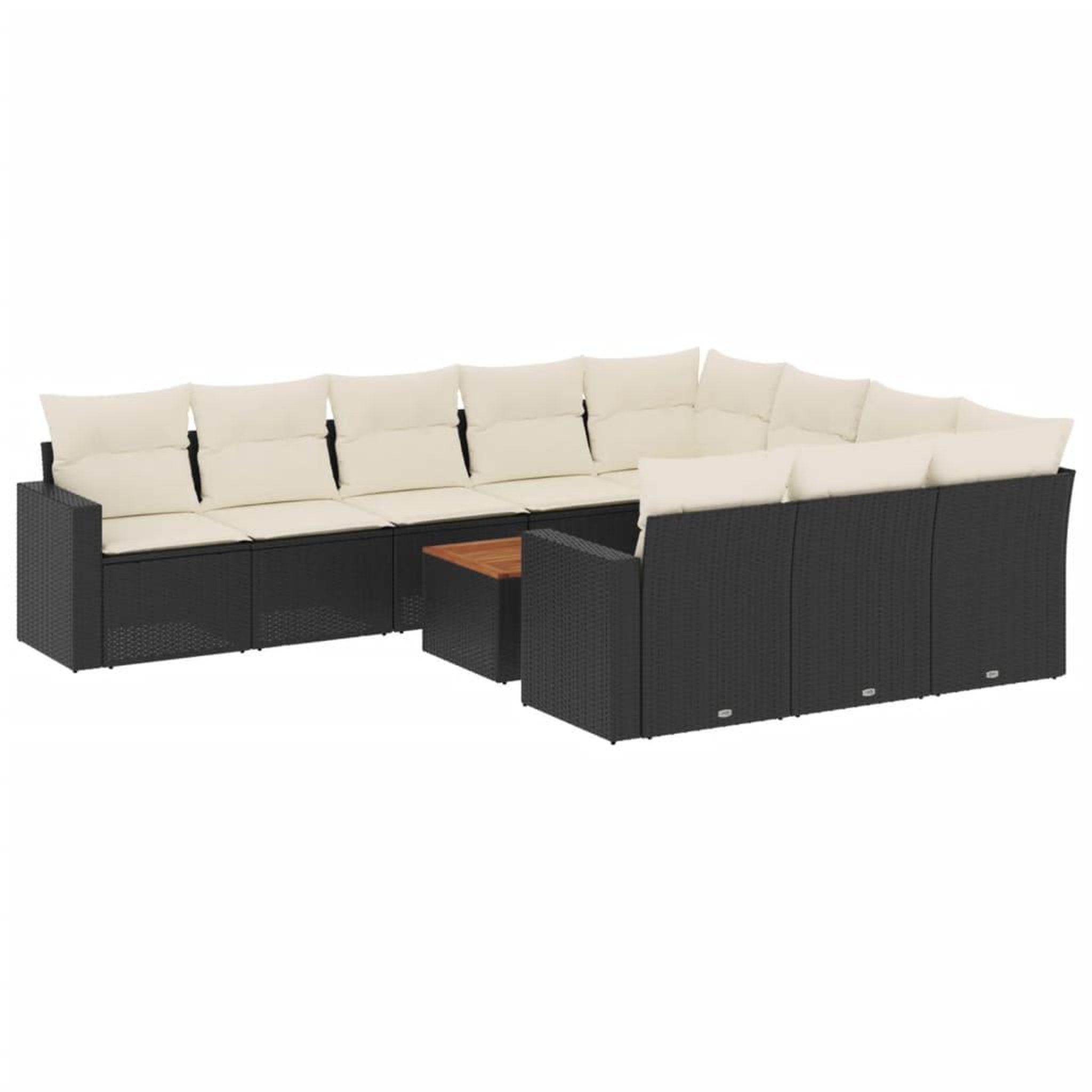 Voir la diapositive 2 : VIDAXL Salon de jardin 11 pcs avec coussins noir resine tressee