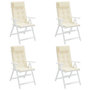 Voir la diapositive 4 : VIDAXL Coussins de chaise a dossier haut lot de 4 creme tissu oxford