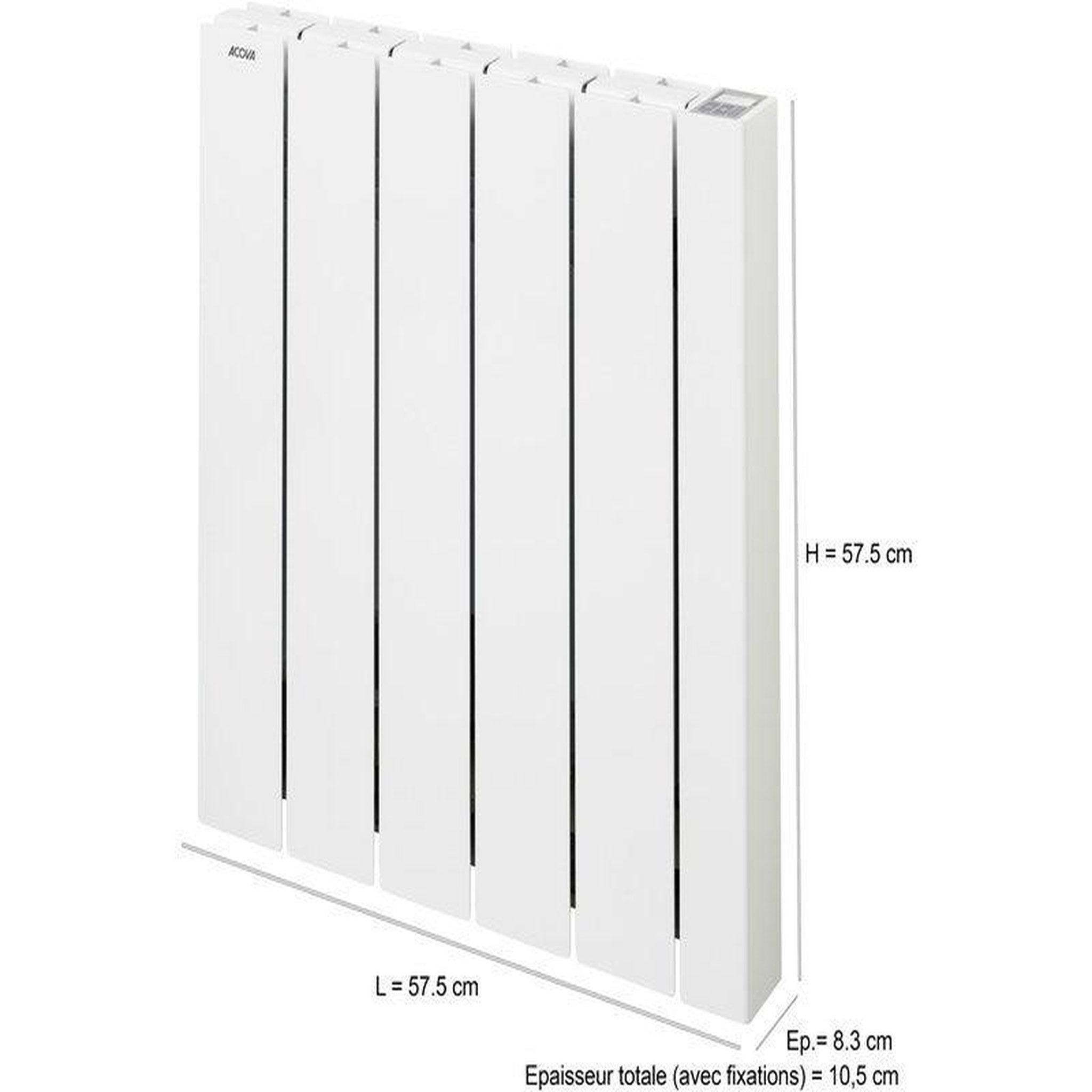 Acova Radiateur électrique connecté à inertie fluide 1000 W Alcantara