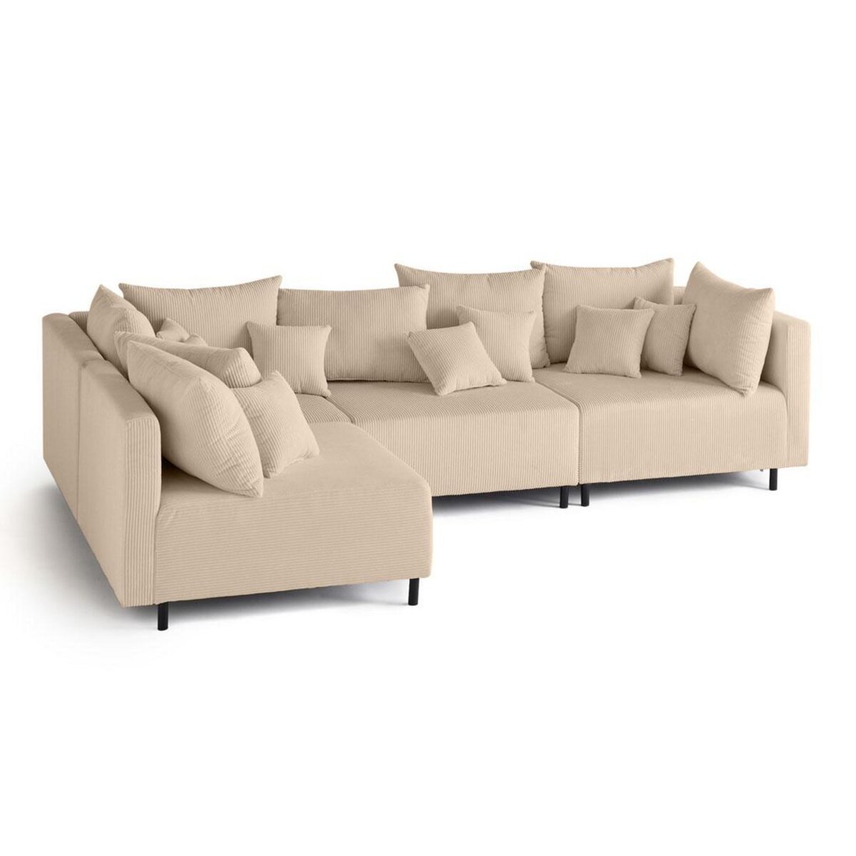 LISA DESIGN Edinburg - canapé modulable d'angle réversible 4 places - en velours côtelé