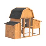 SWEEEK Poulailler 6 poules bois de sapin - 195.5 x 90 x 152.5 cm - Gasconne