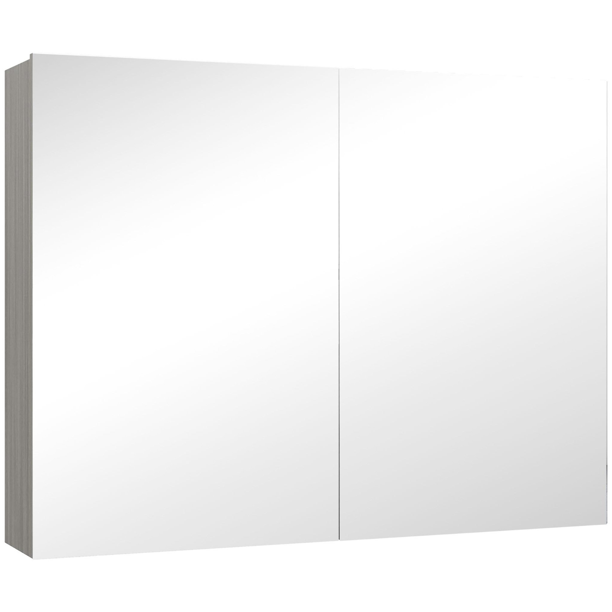 Voir la diapositive 1 : HOMCOM Armoire miroir de salle de bain 2 portes étagères dim. 80 x 15 x 60 cm