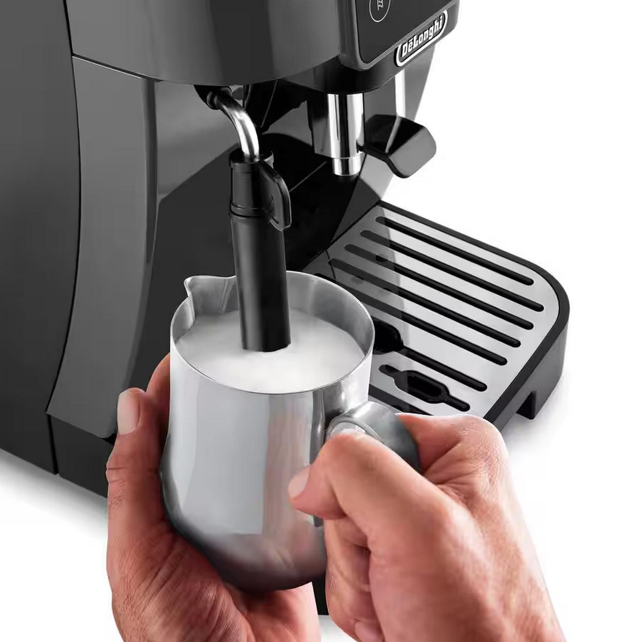 Voir la diapositive 3 : DELONGHI Robot café avec broyeur 15 bars noir - ecam22022gb