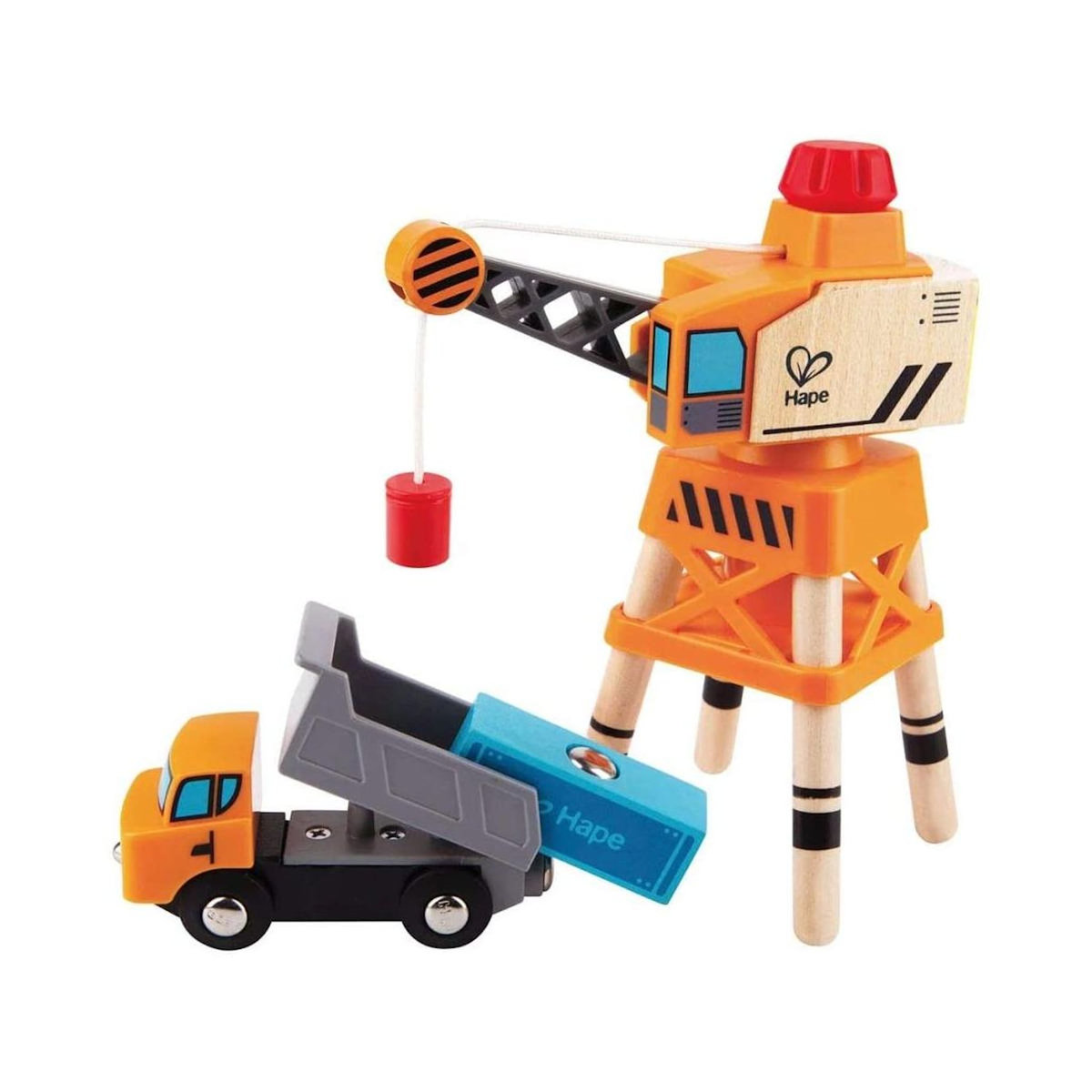 Hape Grande grue orange 360 degres