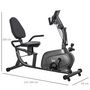 Voir la diapositive 3 : HOMCOM Vélo d'appartement semi-allongé magnétique écran LCD multifonction selle réglable 2 bandes résistance acier noir