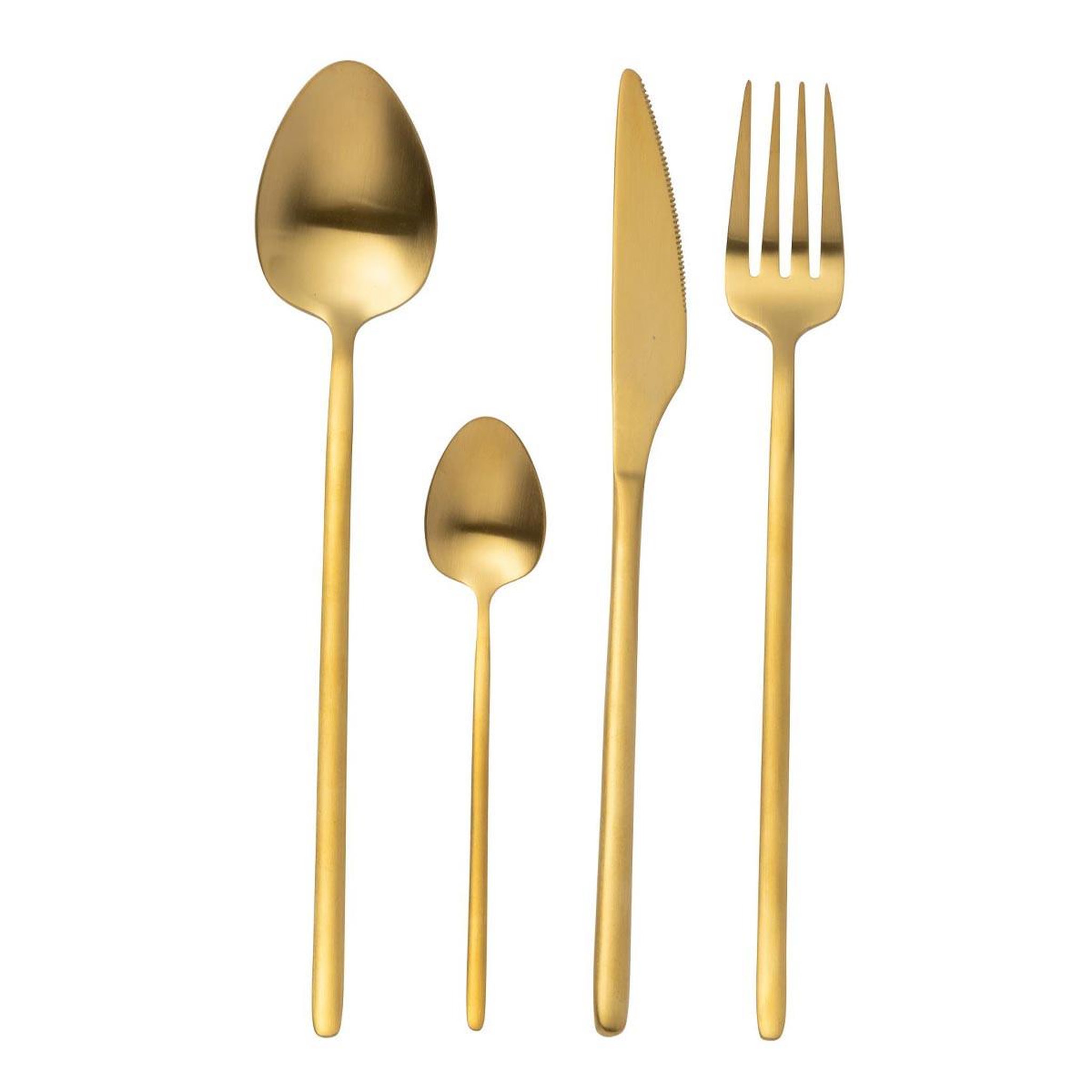 J-LINE Ménagère 24 Pièces en Inox  Irvin Mat  27cm Or