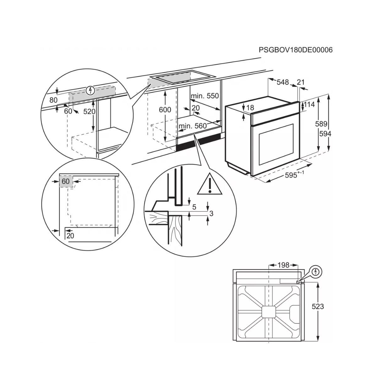 ELECTROLUX Four intégrable 72l 60cm pyrolyse inox - EOF6P46RX