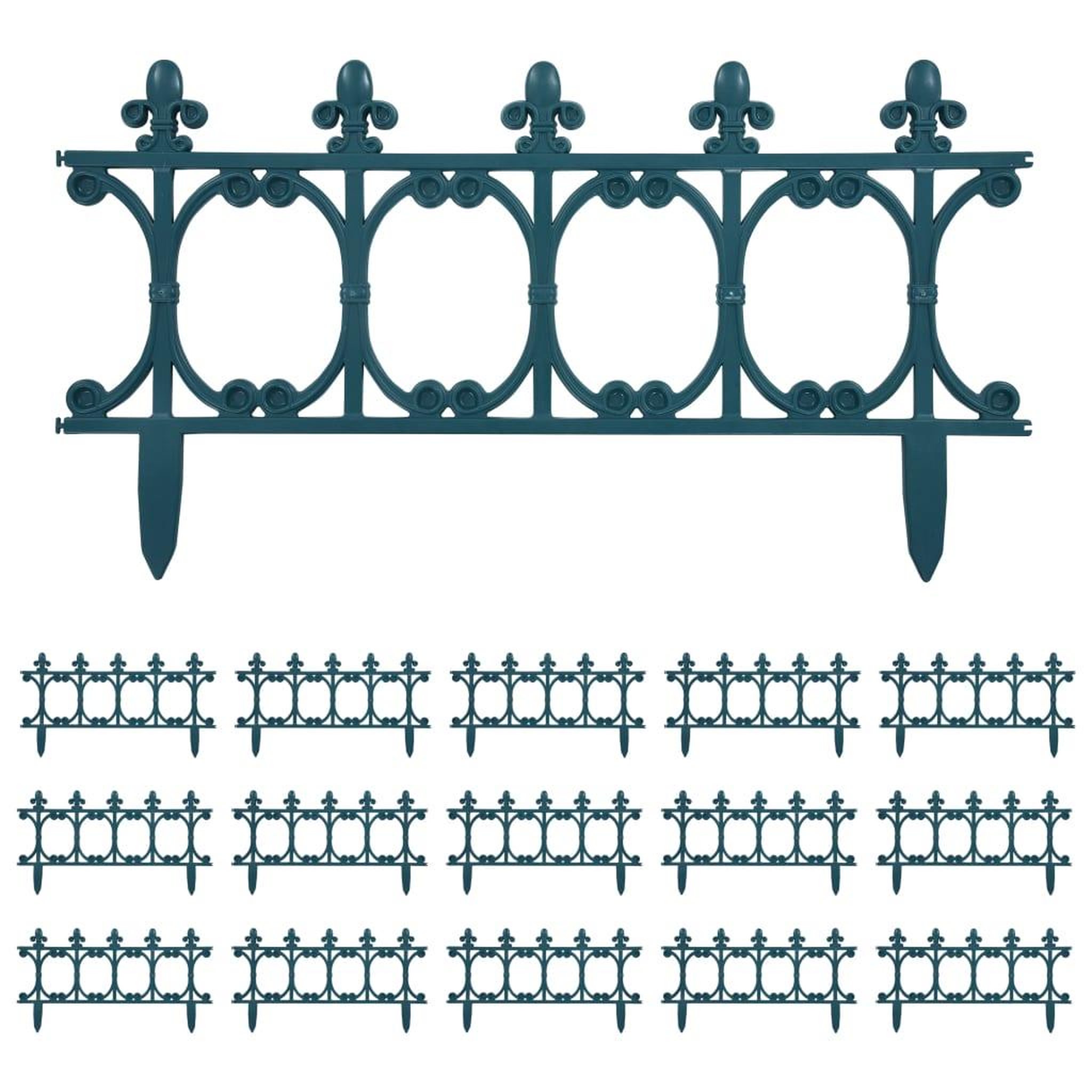 Voir la diapositive 2 : VIDAXL Bordures de jardin 16 pcs Vert 10 m PP
