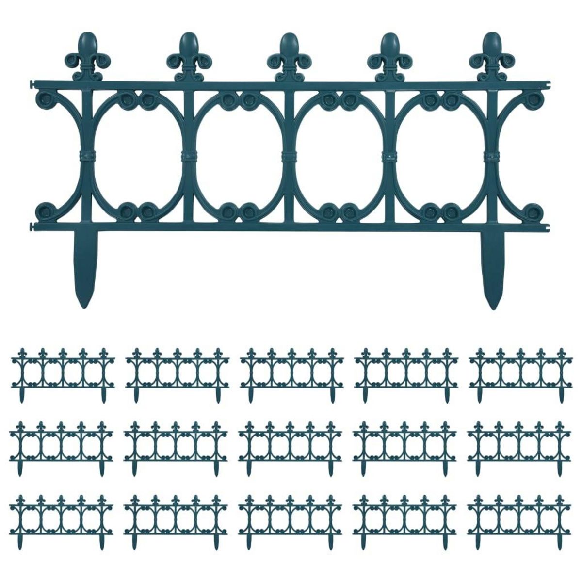 VIDAXL Bordures de jardin 16 pcs Vert 10 m PP