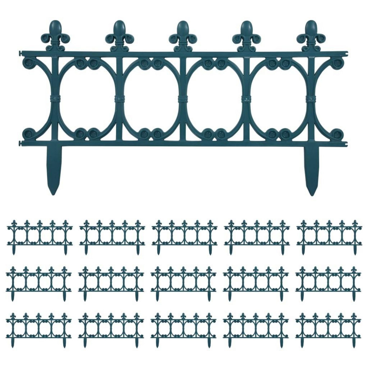 VIDAXL Bordures de jardin 16 pcs Vert 10 m PP