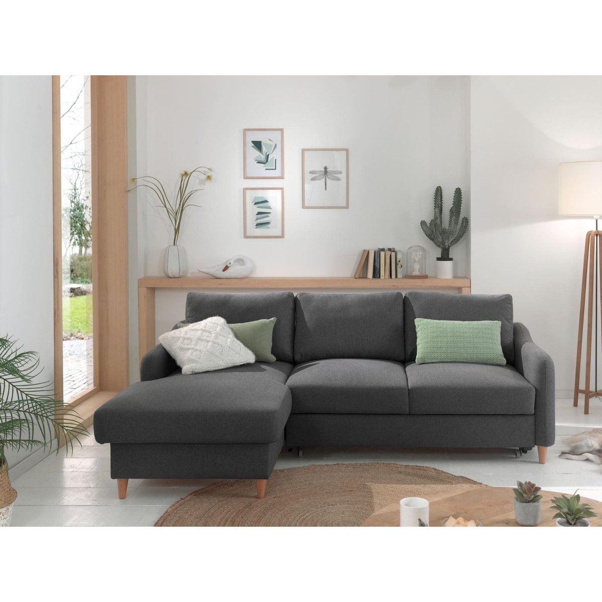 LISA DESIGN Will - canapé d'angle gauche - convertible avec coffre - 4 places - en tissu