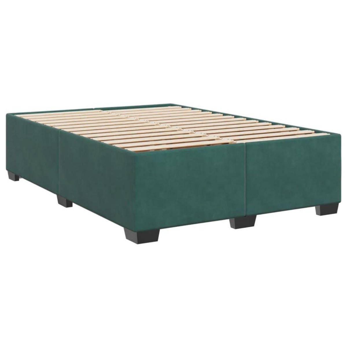 VIDAXL Cadre de lit sans matelas vert fonce 140x200 cm velours