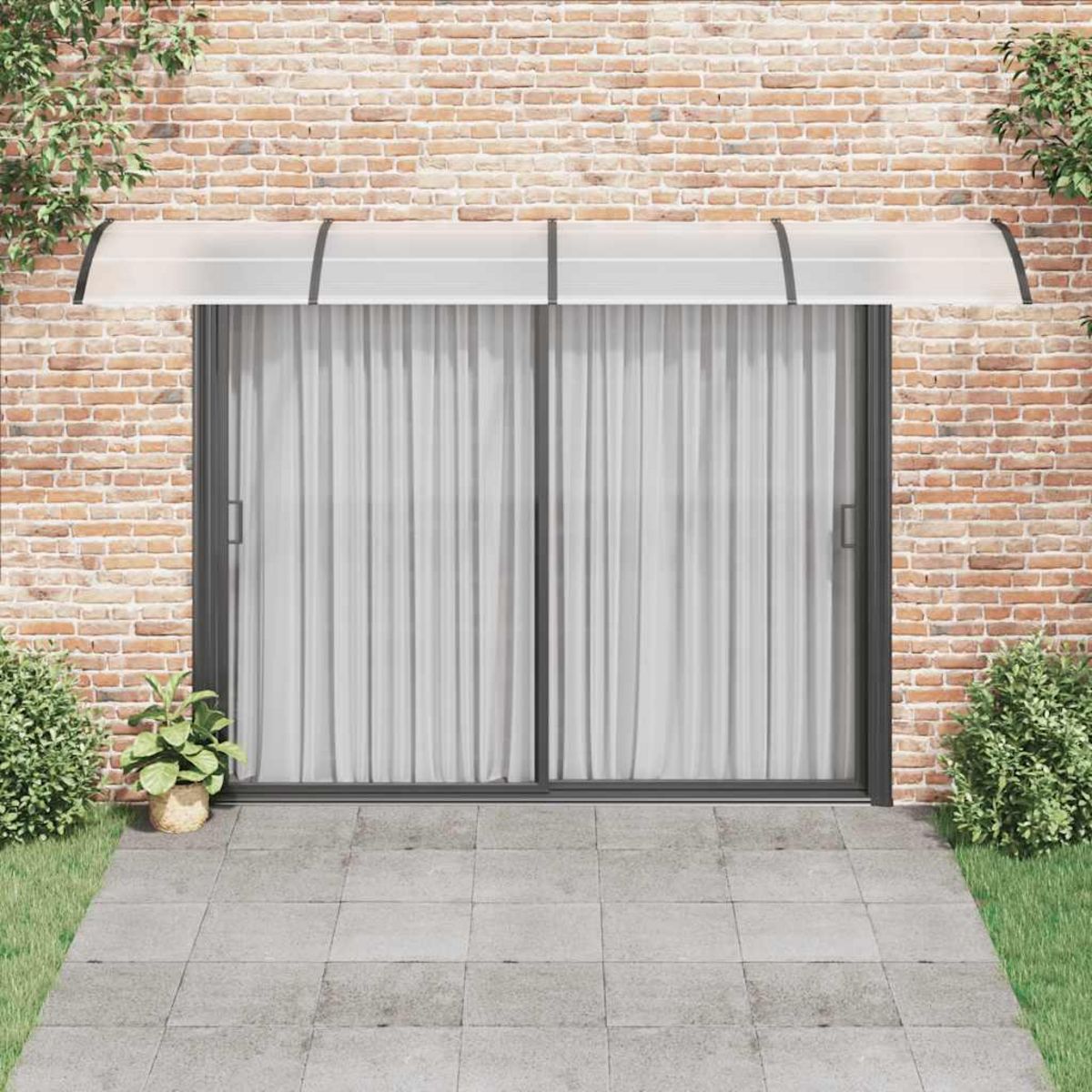 VIDAXL Auvent de porte Noir et transparent 400x75 cm Polycarbonate