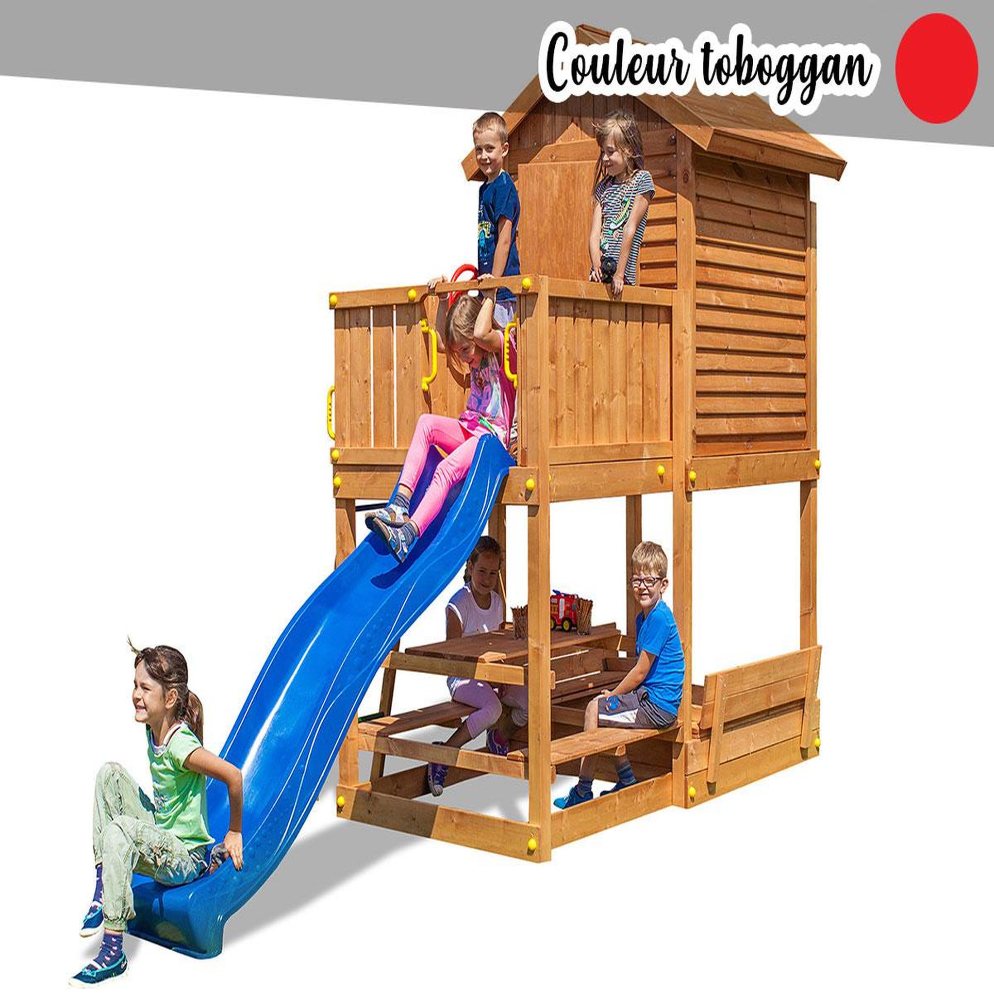 Voir la diapositive 1 : Fungoo Aire de jeux My House Free time Beach - Toboggan rouge - Fungoo