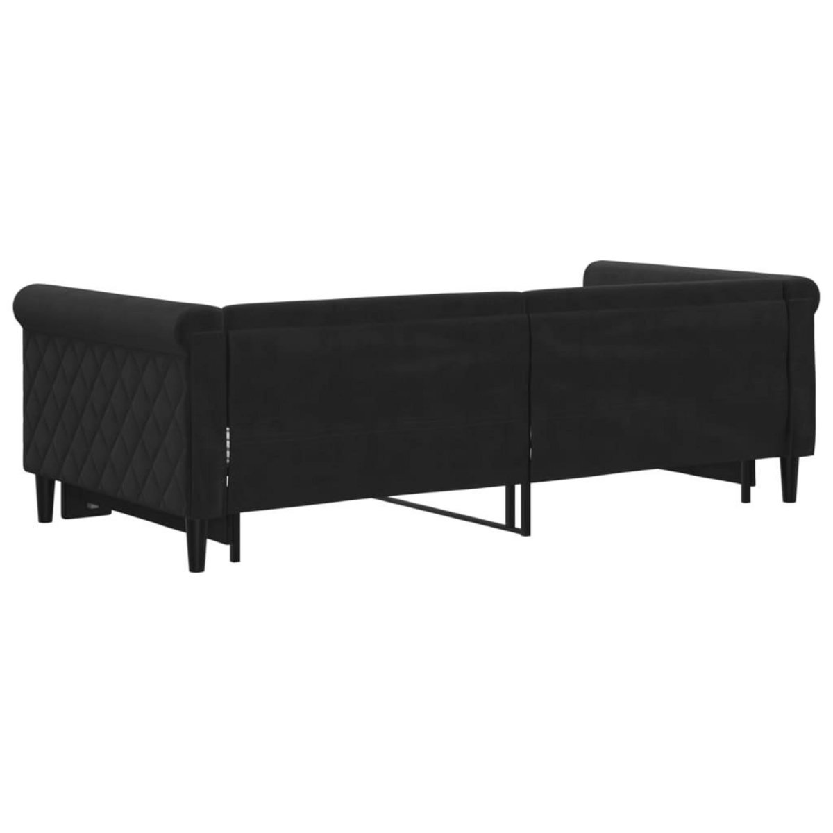VIDAXL Lit de jour avec lit gigogne noir 90x190 cm velours