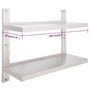 Voir la diapositive 6 : VIDAXL Etagere murale a 2 niveaux Acier inoxydable 100x30 cm