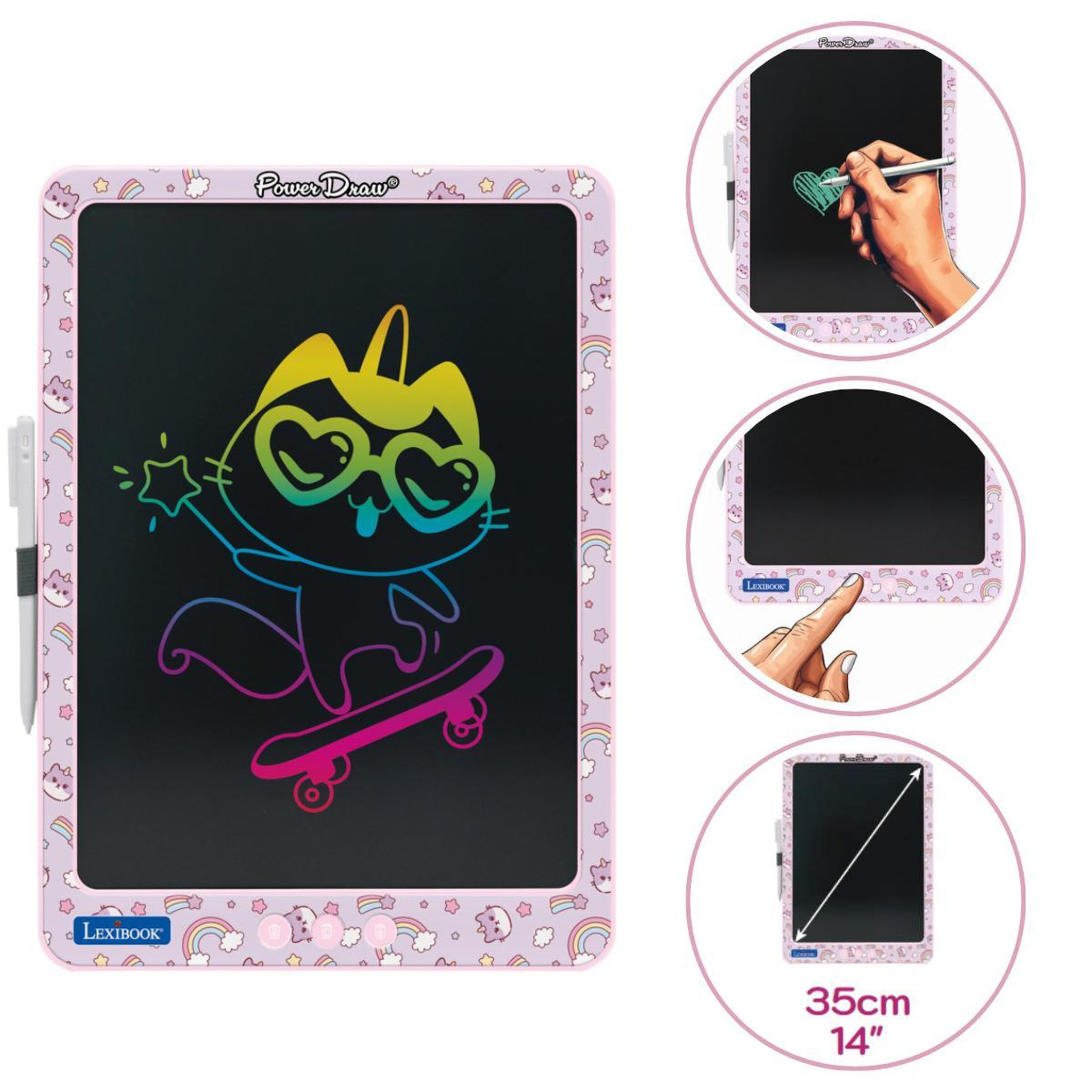 Voir la diapositive 2 : Lexibook Tablette à Dessins e-ink multicolore